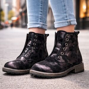 Dolce Vita Girls Black‎ Camo Ankle Combat Boots  Moto Casual Everyday